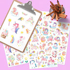 Cute Pink Unicorn Adhesive Stickers Rainbow Magical Star Unicorn Stickers 715 Count for Girls Toddlers Birthday Invitations Envelopes Decorations Party Goodie Gifts Bags Decor School Class Rewards