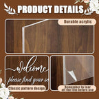 Wedding Seating Chart Board Display, 24x18 Inch Welcome Please Find Your Seat Acrylic Table Seating Chart Board, Includes 15 Seating Cards & 15 Rose Gold Wax Seal Stickers, Elegant Welcome Sign