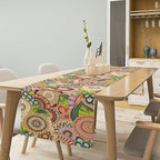 Boho Floral Table Runner,Retro Bohemian Flower Table Runner for Kitchen Dining Table Home Party Decoration 13x72 Inch