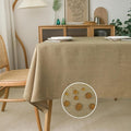 NLMUVW Tan Linen Tablecloth Rectangle, Farmhouse Table Cloth Textured Water Resistant Decorative Table Cover for Dining Kitchen, 54 x 108 Inch