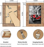 5x7 Picture Frame Set of 4, High Definition Real Glass 5 x 7 Photo Frames for Desktop Display and Wall Mounting(Distressed White+Oak+Rustic Brown+Black)