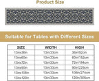 Vintage Boho Floral Table Runner, Morris Rustic Country Farmhouse Dark Blue Grey Retro Flower Pattern for Home Kitchen Table Decor Dining Coffee Room Party Decor 13x36in