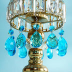 H&D HYALINE & DORA 3Inch Crystal Suncatcher Bauhinia Prisms Pendants 10Pcs Chandelier Crystals Replacement Hanging Sun Catcher Beads for DIY Arts Crafts Decor (Lake Blue)