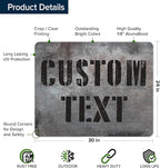 Custom Sign, Custom Street Sign, 11 Font Colors, 13 Font Styles, 4 Hole Options, 22 Sizes, 24x30 Inches, Rust Free DiBound, Fade Resistant, Made in USA by My Sign Center (Grunge Metal)