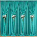 10 ft x 40 ft WWrinkle Free Turquoise Backdrop Curtain for Parties, Thick Polyester Teal Photo Backdrop Drapes,8 Panels 5ft x 10ft for Baby Shower Wedding Engagement Birthday Mermaid Party