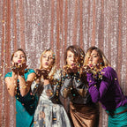 Eternal Beauty Rose Gold Sequin Backdrop, 10x10 Ft Glitter Background Curtains for Shimmer Photography Party Wedding Birthday Back Drop Decor