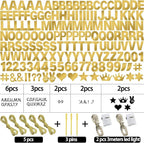 167Pcs DIY Glitter Customizable Banner Kit Custom Banner Happy Birthday Letter Banners Personalized Banners Decor for Christmas Baby Shower Birthday Party Decorations Supplies(Shiny Gold)