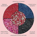 Confect Edible Sprinkles for Cake Decorating - Red Jimmies, Blush Pink Red Gun Metal Silver Pearl Mix with Navy Sparkling Sugar | Vegan, Gluten-Free, Dessert Topping - 5 Oz