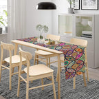 Boho Floral Table Runner,Colorful Flower Retro Bohemian Table Cloth Kitchen Dining Table Home Party Decoration 13x90 Inch