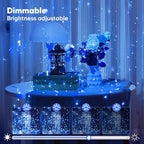 4 Pack 32.8 Ft. Battery Operated Outdoor String Lights with Remote & Timer, LED Blue Fairy Lights, Waterproof Twinkle Lights for Bedroom, Dorm, Mason Jar, Wedding, Party, Christmas