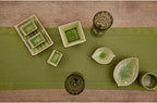 Solino Home Linen Table Runner 120 Inches Long - 100% Pure Linen Avocado Green Table Runner 14 x 120 Inch for Fall, Autumn, Thanksgiving - Classic Hemstitch
