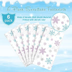 6 Pieces Christmas Snowflake Party Tablecloth Decorations,Plastic Purple and Blue Winter Wonderland Table Cover for Winter Christmas Birthday Holiday Party Decorations and Supplies,54x108 inch