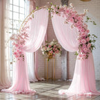 Wedding Arch Draping Fabric 1 Panel 18Ft Blush Chiffon Fabric Drapes Arbor Drapery for Wedding Ceremony Reception Swag Decorations