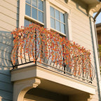 Fall Mums Flowers Artificial Garland for Decoration, 4 Pack 5.9 FT Faux Mums with Eucalyptus Leaves Ivy, UV Resistant Fake Fall Daisy Floral Vine Flowers for Home Garden Wedding Backdrop Decor