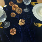 Velvet Table Runner, 10ft Luxurious Wedding Reception Decorations Soft Velvet Fabric Table Linen Overlay for Party (20 x 120 inch, Navy)