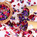40+ Cups 9.3oz Real Biodegradable Flower Petal Wedding Confetti, 5 QT 5 Kinds Colorful Mixed Petal Confetti with Dried Rose Petal & Jasmine Buds, DIY Wedding Decor for Flower Girl Bridal