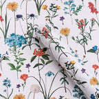 WRAPAHOLIC Kraft Wildflower Wrapping Paper - Mini Roll - 17 Inch x 16.5 Feet - Floral Wrapping Paper for for Wedding, Birthday, Bridal Shower, Tea Party