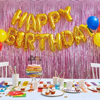 10 Pack Pink Foil Curtain Backdrop 3.2ft x 9.8ft Metallic Tinsel Foil Fringe Curtains Streamer Photo Booth Backdrop for Birthday Party Engagement Bachelorette Party Decorations (Pink)