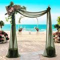 MDS Halloween Chiffon Draping Fabric - 2 Panel, 30" Wide x 20ft Long - Sheer Spooky Arbor & Canopy Drapery for Haunted House Backdrops, Party Ceilings, DIY Costumes & Themed Events - Olive Green
