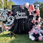 Black Sequin Backdrop 2 Panels 2FTx8FT Halloween Backdrop Curtains Party Decorations Birthday Wedding Photo Backdrop