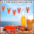Jetec 6 Pcs Tissue Crab Lobster Honeycomb Centerpiece Hanging Crab Lobster Party Decorations Table Decor for Summer Sea Animal Beach Birthday Party Supplies(Lobster)