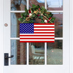 American Flag Door Hanging Sign，Farmhouse Patriotism Artwork Decorations Signs, Framed Indoor Outdoor Decorative Art Ornament for July 4th Independence Day, New Year, Holiday Party, Birthday