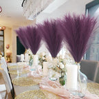 50pcs Pink Faux Pampas Grass Decor, 21.6" Short Artificial Pompous Grass Floral Fake Pompas Grass Branches Vase Filler Flower Arrangement for Home Wedding Boho Decor
