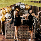 6 Pack 10 Feet Foil Fringe Garland Metallic Tinsel Streamers Banner Wall Hanging Curtain Backdrop Banner for Parade Floats, Thanksgiving, Christmas, Birthday, Halloween Party Decorations(Light Gold)