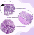 SquarePie Sequin Backdrop Less Transparent Background Sparkly Curtain for Wedding Party 6FT x 8FT Lavender