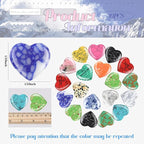 Nuenen 30 Pcs Heart Shape Crystals Bulk 1. 57 Inch Gemstone Heart Stones Worry Stone Rocks Quartz Love Pocket Palm Hearts Bulk for Mother's Day Stress Relief Gift (Fresh Color)