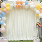 10×12ft Wrinkle Free Ivory Backdrop Curtain for Wedding Parties, 2 Panels 5×12ft Long Soft Silky Polyester Backdrop Drapes Cream Photo Back Drop Curtains for Party Photography Background Cloth