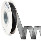 Ribbli Black Organza Ribbon,1/2 Inches x Continuous 50 Yard,Black Sheer Ribbon for Gift Wrapping,Cookie Wrapping,Wedding Decoration,All Crafting and Sewing