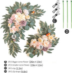 Faux Flower Swag Set of 2 for Wedding Welcome Signs Floral Swag Wedding Reception Ceremony Signs Decor (Champagne)