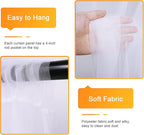 Fomcet Tulle Curtains with Lights String White 30FT X 10FT Sheer Backdrop Curtains for Parties Wedding Baby Shower Photo Shoot Decorations (6 Panels 5 x 10FT)