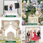 FUDESY Pipe and Drape Backdrop Stand Kit, 10x10ft Heavy Duty Backdrop Stand Adjustable Background Frame with Metal Base for Photography Wedding Parties Events Decoration, Black