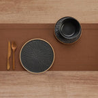 Solino Home Linen Brown Table Runner 120 Inches Long - 100% Pure Linen Hemstitch 14 x 120 Inch Table Runner for Dining, Fall, Autumn, Thanksgiving - Classic Hemstitch