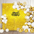 12PCS Gold Shimmer Wall Backdrop, Square Sequin Photo Backdrops Panel, Glitter Wall Background for Birthdays, Weddings, Graduation, Engagements, Disco Bachelorette Party Decoration (3FTx4FT)