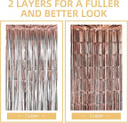 5 Pack Brown Fringe Backdrop 3.2ft x 8.2ft Silver Foil Fringe Curtains Party Tinsel Curtain Backdrop Streamers for Birthday Party Decoration Wedding Christmas Decoration (Brown)