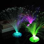 Retisee 24 Pcs Halloween Fiber Optic Lamp Multicolored Centerpiece Optic Lights Battery Powered with Cone Base Illuminated Crystals for Room Wedding Holiday Independence Day Tables Disco Party