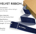 Navy Blue Velvet Ribbon 1'' 25 Yards for Christmas Tree, Gift Wrapping, Flower Bouquet, Wreath Decorations, Bow Making