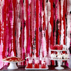 PartyWoo Crepe Paper Streamers 4 Rolls 328ft, Pack of Crepe Paper Pink and Burgundy Streamers Party Decorations, Crepe Paper for Birthday Party Decorations, Wedding Decorations (1.8 in x 82 Ft/Roll)