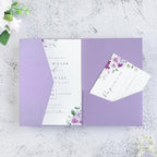 20 PCS Lilac Tri-fold Laser Cut Wedding Invitation Pockets for 5x7 Wedding Cards Bridal Shower Engagement Quinceanera Invitation