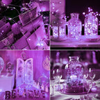 kolpop 30 Pack LED Fairy Lights Battery Operated, 7FT 20 LED Mini Twinkle String Lights Battery Powered Waterproof for Christmas Halloween Mason Jars Party (Purple)