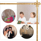 Poise3EHome 8FT x 10FT Sequin Photography Backdrop Curtain for Party Decoration, Champagne