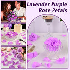 180 PCS Real Purple Rose Petals for Wedding, 1.76oz Dried Flower Petal for Flower Girl to Throw, Romantic Night Shower Party Proposal Centerpiece Table Decor