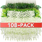 Wisteria Hanging Flowers,Fake Hanging Flowers,Wisteria artificiales Garland for Home Wedding Arch Floral Party Garden Ceremony Outdoor Decor,3.6 feet Long(108,White)