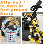 LemonRoad 10 Pack Large Balloon Arch Clips Plastic Transparent Backdrop Spring Clamps 3.5 Inch Heavy Duty Clip for Balloon Arch Kit Birthday Decoration Crafts Woodworking Photography Studios (Black)