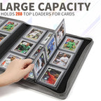Toploader Binder,Holds 288 Toploaders,9 Pocket Double-Sided Top Loader Binders with Sleeves for 3 x 4'' Toploaders, Card Holder for Trading Cards or Sports Cards (Grey)
