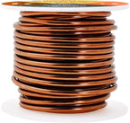 Mandala Crafts 8 Gauge Anodized Aluminum Craft Wire for Jewelry Making - 32 FT Colored Flexible Brown Wire - Bendable for Bonsai Armature Crafting Sculpting