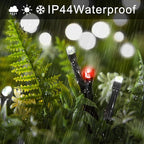 YEGUO 66ft 200 LED Christmas Lights Outdoor Waterproof, 8 Modes Purple String Lights Plug in, Green Wire Twinkle Tree Lights Indoor with Timer Memory